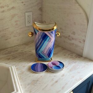 Jonathan Adler vase+coasters